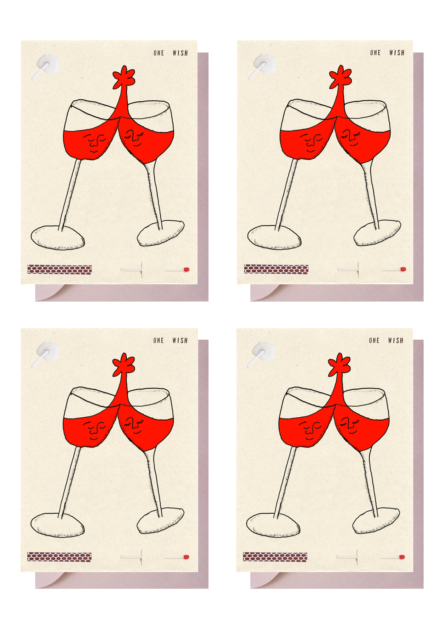 4 Cards with envelopes