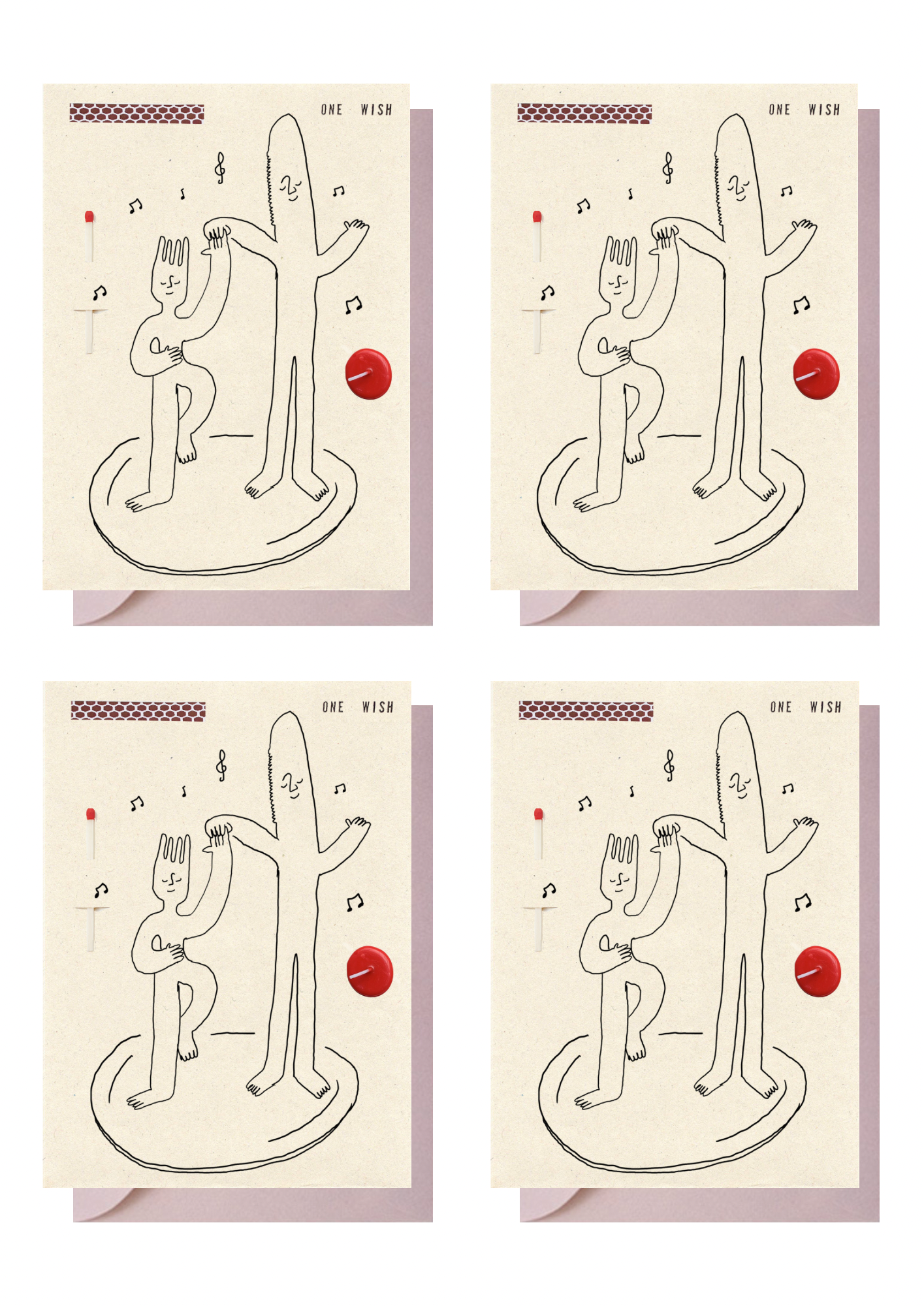 4 Cards with envelopes