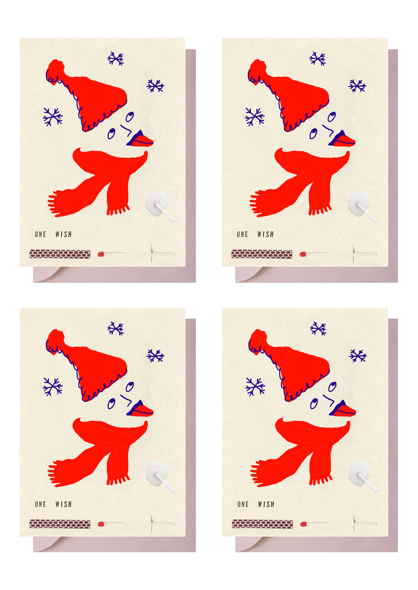 4 Cards with envelopes