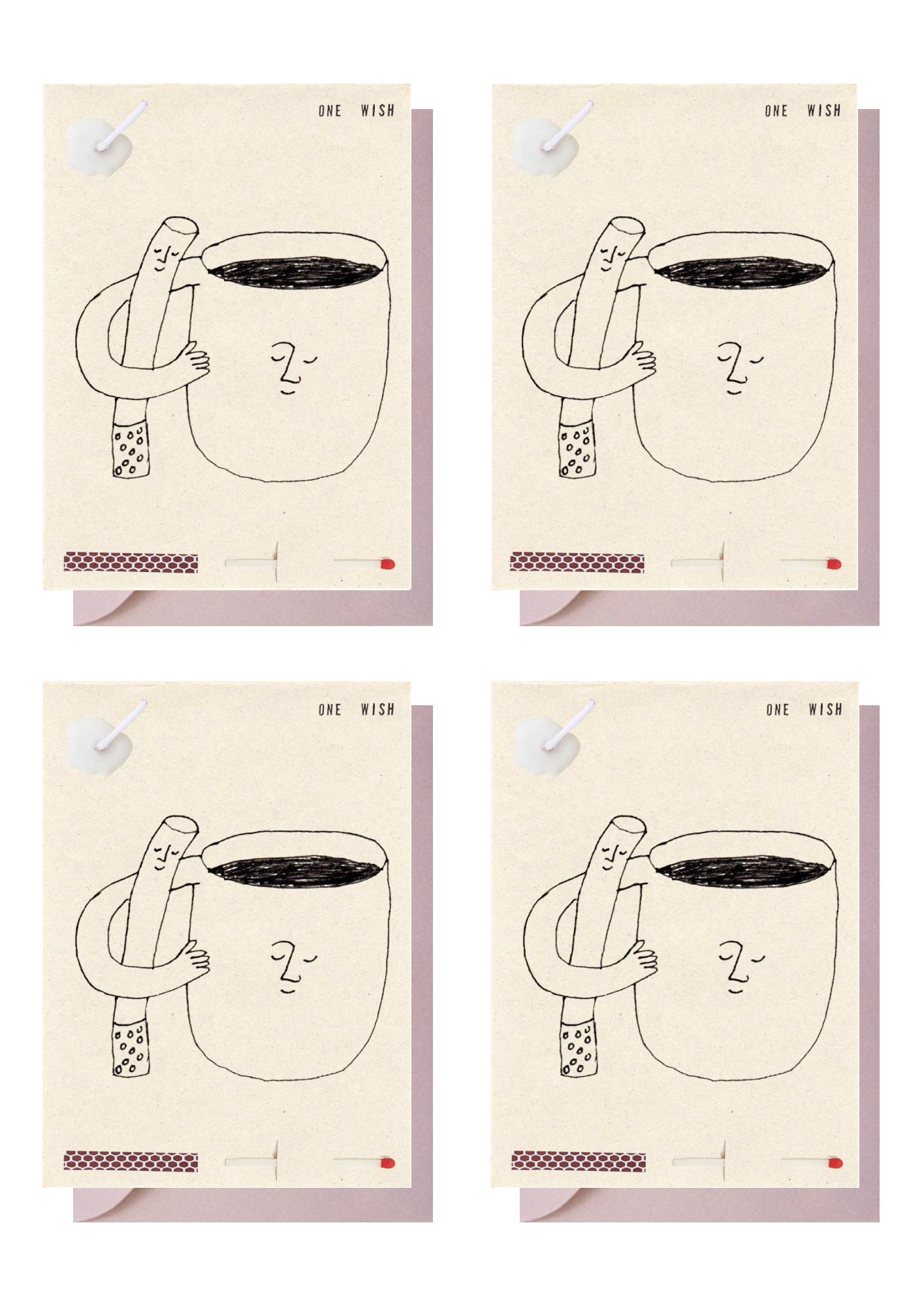 4 Cards with envelopes