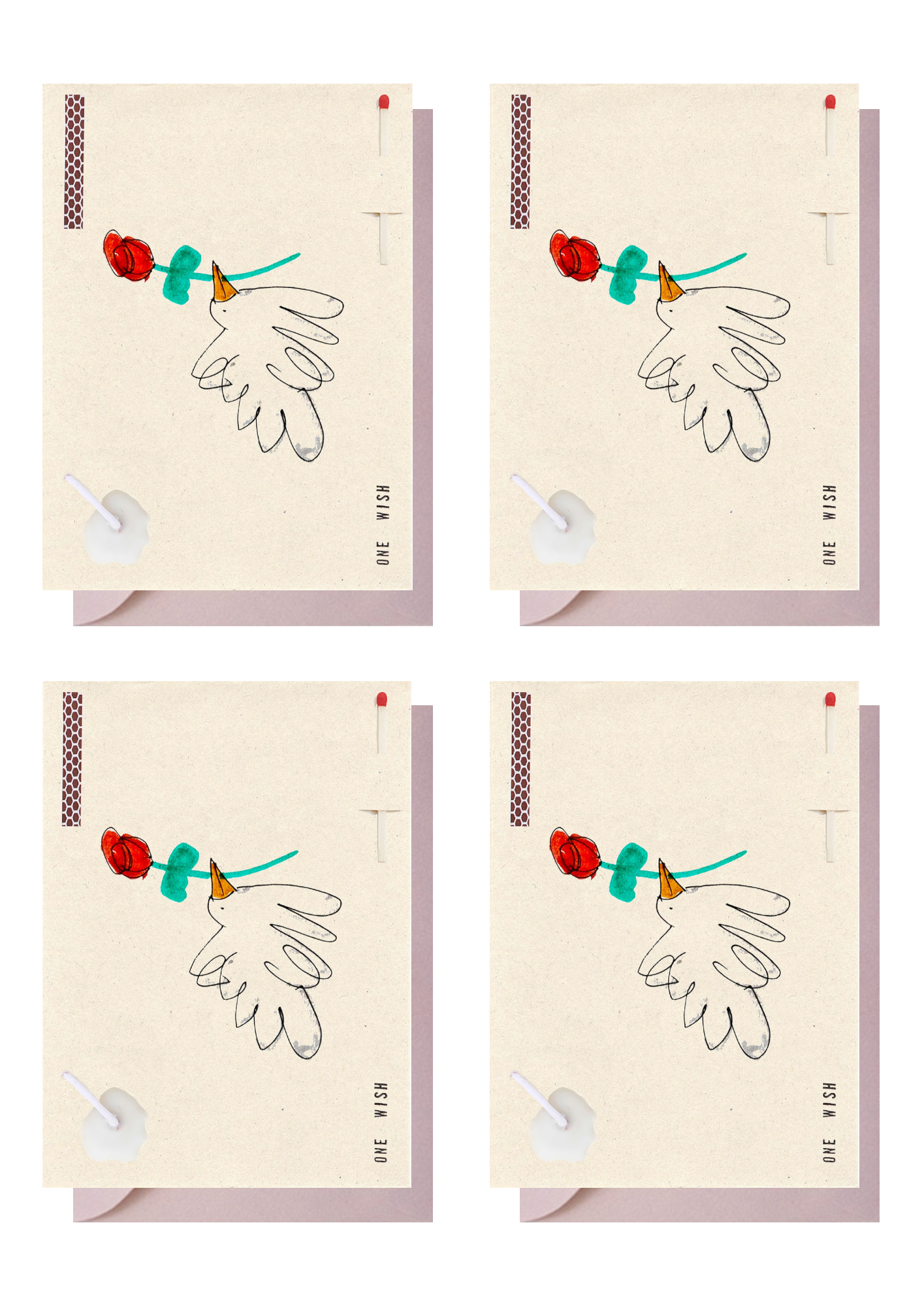 4 Cards with envelopes