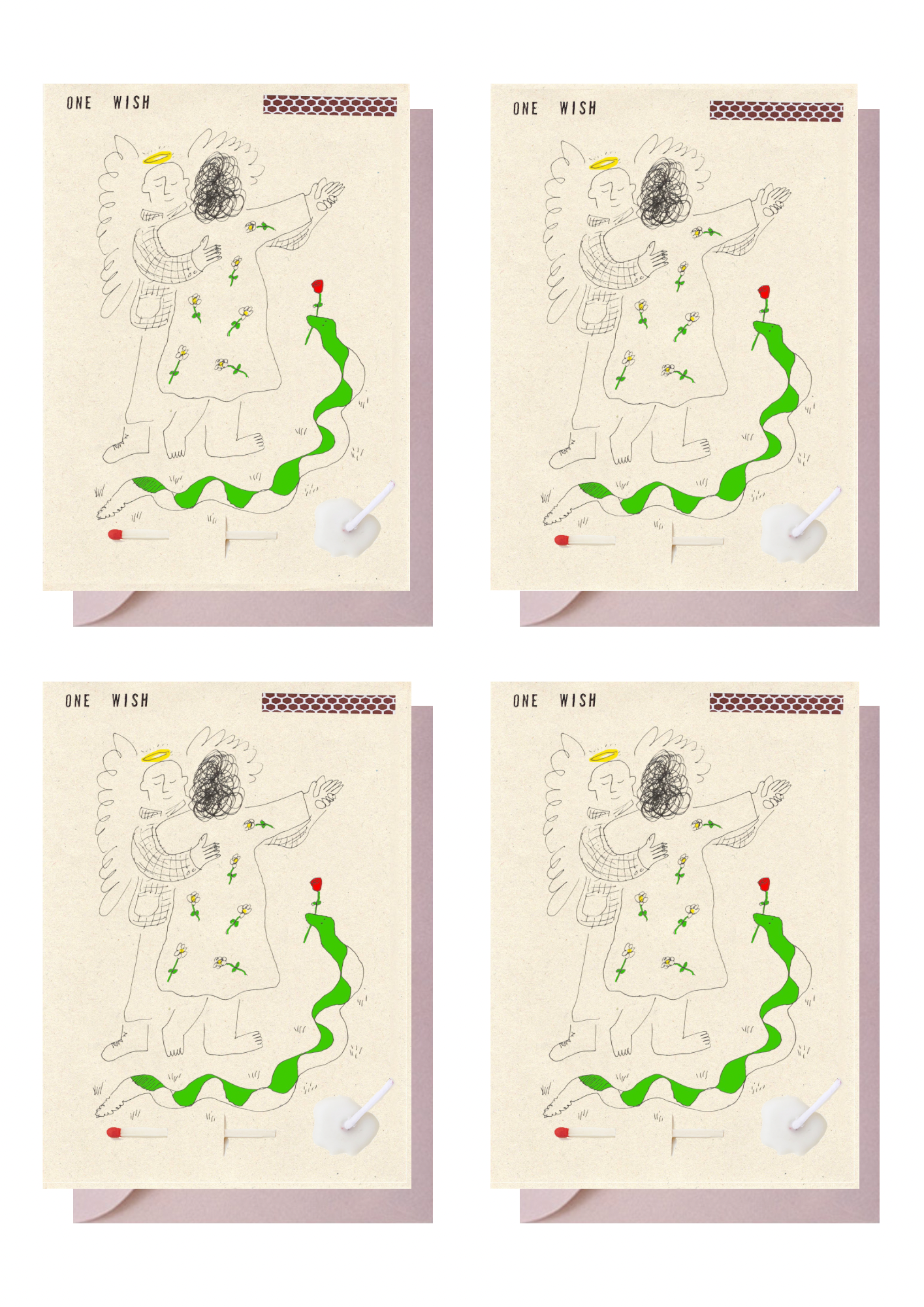 4 Cards with envelopes