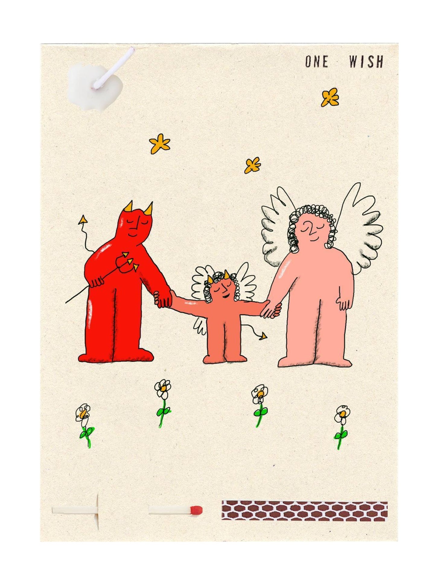 Image of the wish card, Angel Devil Family