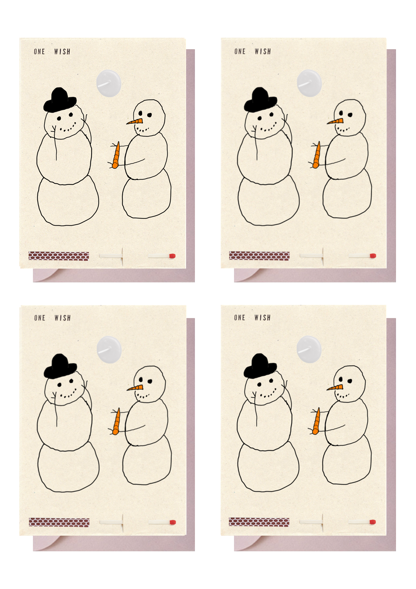 4 Cards with envelopes